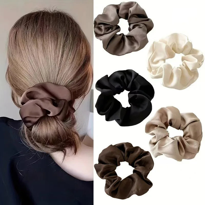 Elegant Satin Hair Scrunchies